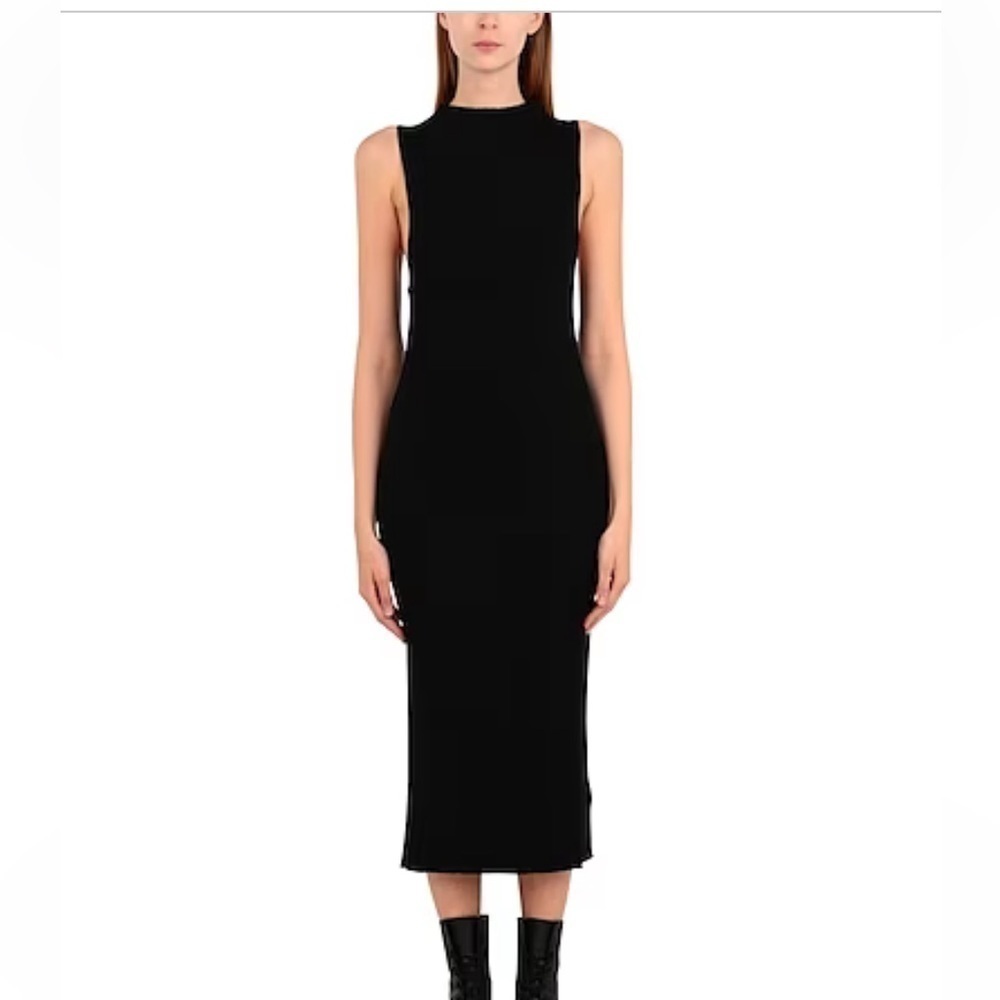 Ninety Percent Black Ribbed Racer Front Dress Size Medium